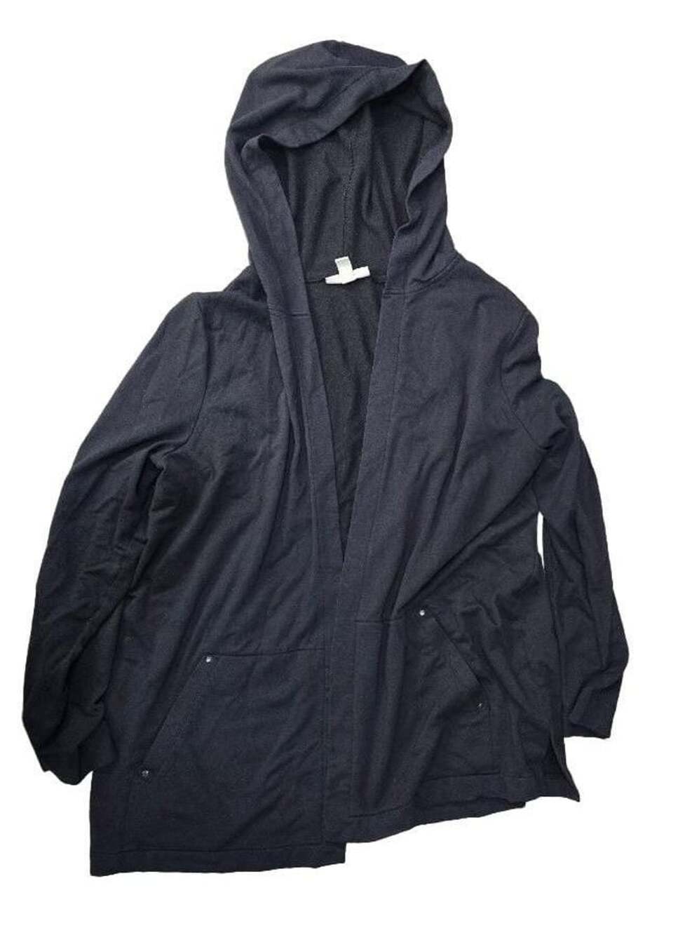 Dana Buchman Open Front Hoodie Jacket Size XL Black